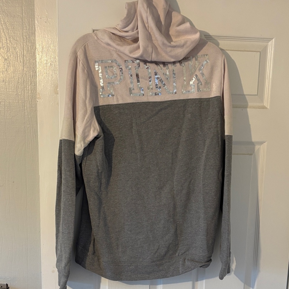 PINK Victoria's Secret Gray and Light Pink Sweater